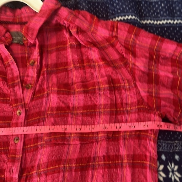 NWOT Anthropologie Women’s Pink And Yellow Blouse Size Large - Picture 7 of 10